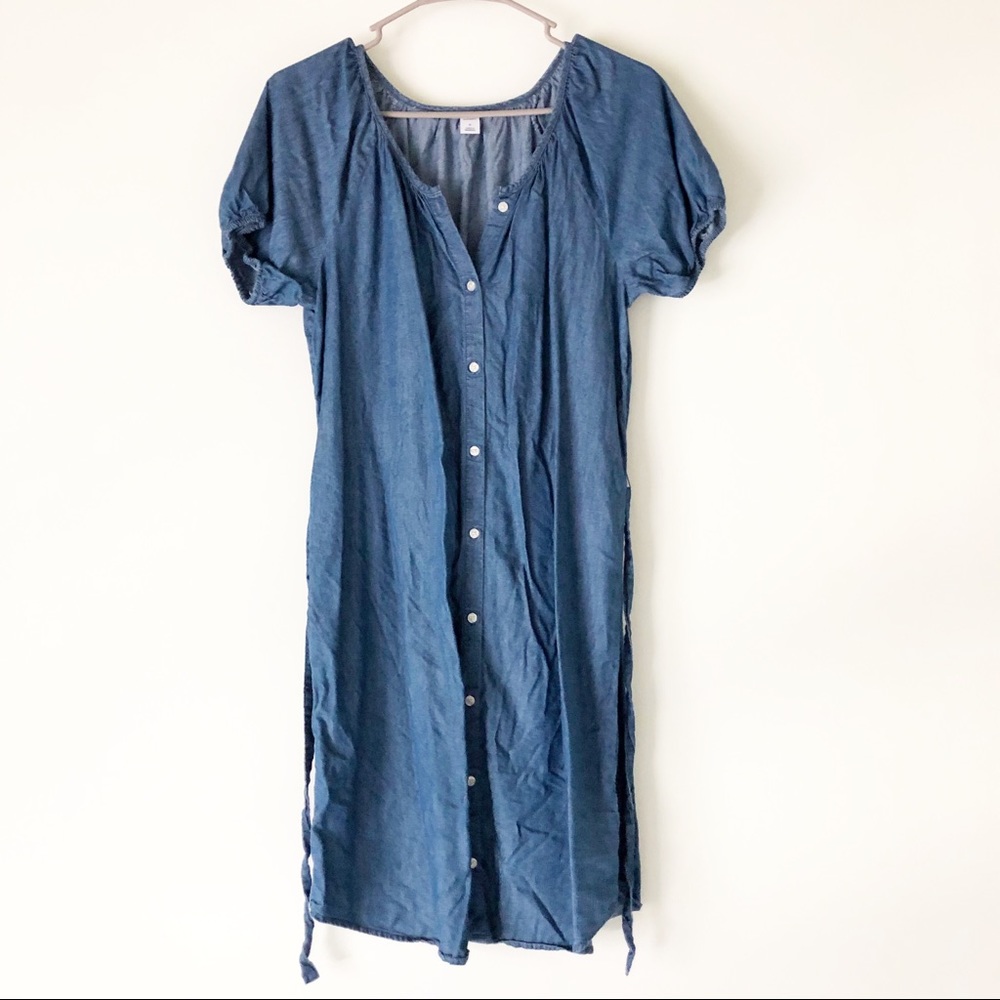 Old Navy chambray denim button down shirt dress